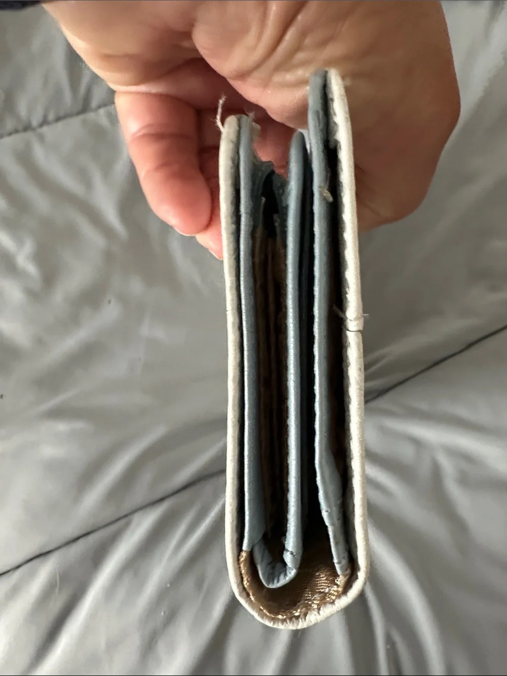 Lodis White Pebbled Leather Zip Wallet